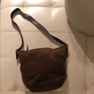 Brown suede vintage Coach bag!!